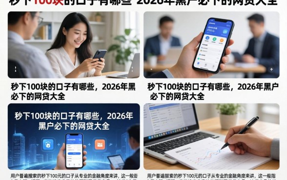秒下100块的口子有哪些，2026年黑户必下的网贷大全