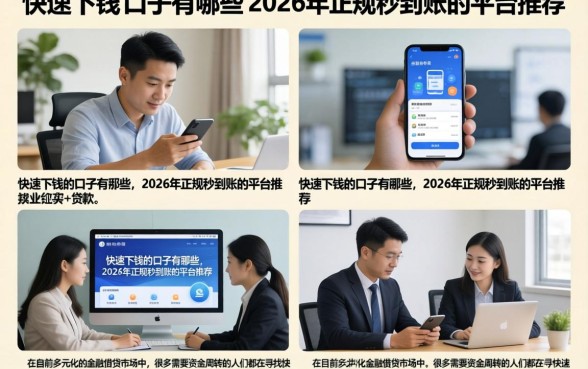 快速下钱的口子有哪些，2026年正规秒到账的平台推荐