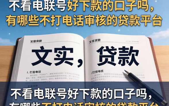 不看电联号好下款的口子吗，有哪些不打电话审核的贷款平台