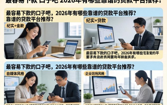 最容易下款的口子吧，2026年有哪些靠谱的贷款平台推荐？