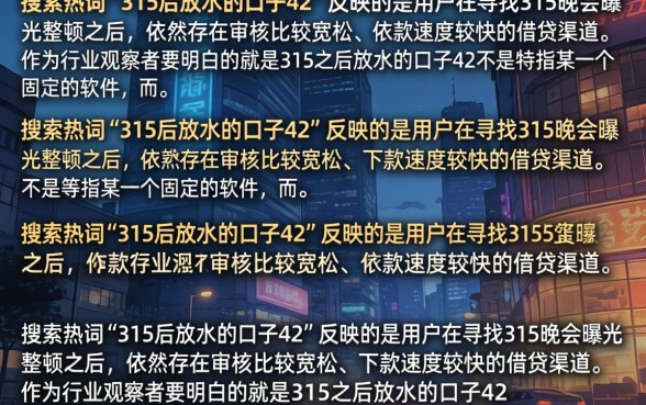 315后放水的口子42还有吗？揭秘315后放水的口子42哪里找