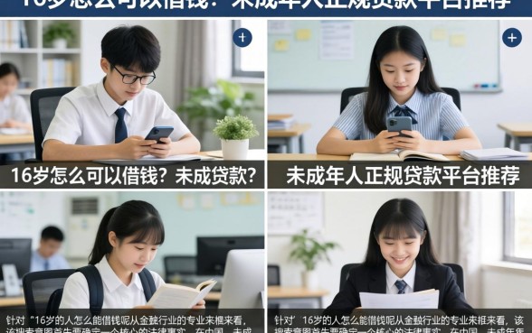 16岁怎么可以借钱?未成年人正规贷款平台推荐