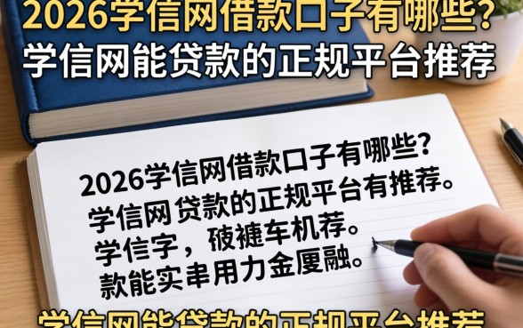 2026学信网借款口子有哪些?学信网能贷款的正规平台推荐
