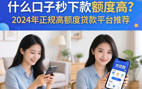 什么口子秒下款额度高？2024年正规高额度贷款平台推荐