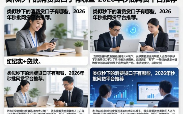 类似秒下的消费贷口子有哪些，2026年秒批网贷平台推荐