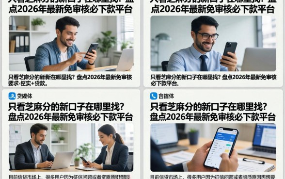 只看芝麻分的新口子在哪里找？盘点2026年最新免审核必下款平台