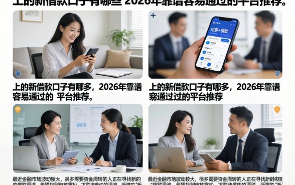 上的新借款口子有哪些，2026年靠谱容易通过的平台推荐