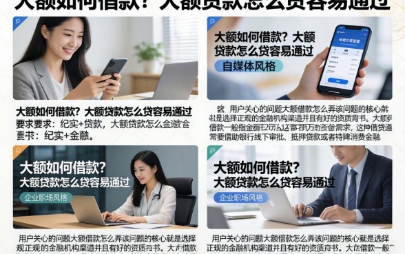 大额如何借款？大额贷款怎么贷容易通过