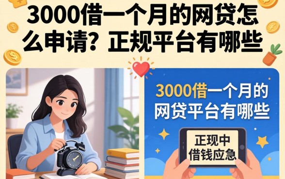 3000借一个月的网贷怎么申请?正规平台有哪些?
