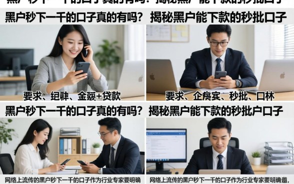 黑户秒下一千的口子真的有吗?揭秘黑户能下款的秒批口子