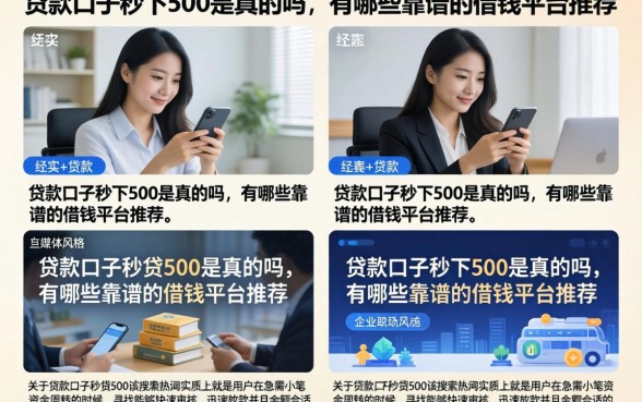 贷款口子秒下500是真的吗，有哪些靠谱的借钱平台推荐