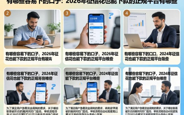 有哪些容易下的口子，2026年征信花也能下款的正规平台有哪些