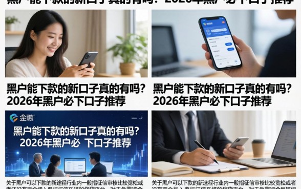 黑户能下款的新口子真的有吗?2026年黑户必下口子推荐