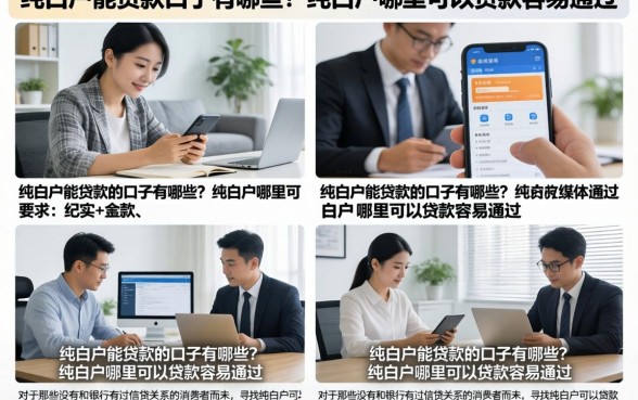 纯白户能贷款的口子有哪些？纯白户哪里可以贷款容易通过