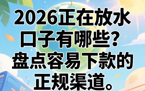 2026正在放水的口子有哪些？盘点容易下款的正规渠道