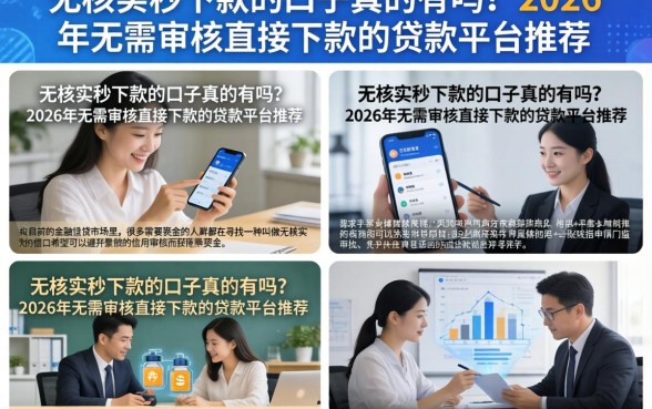 无核实秒下款的口子真的有吗？2026年无需审核直接下款的贷款平台推荐