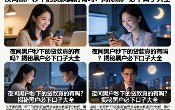 夜间黑户秒下的贷款真的有吗?揭秘黑户必下口子大全