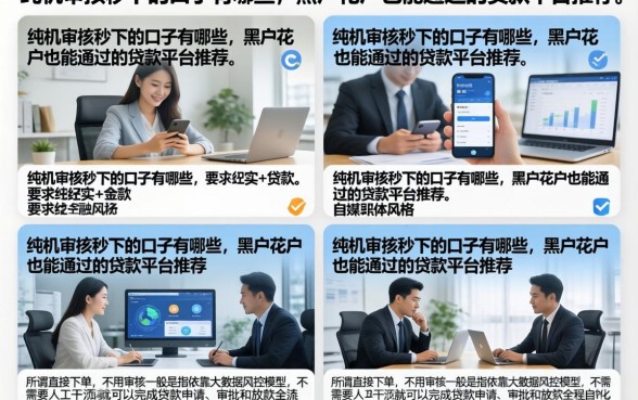 纯机审核秒下的口子有哪些,黑户花户也能通过的贷款平台推荐