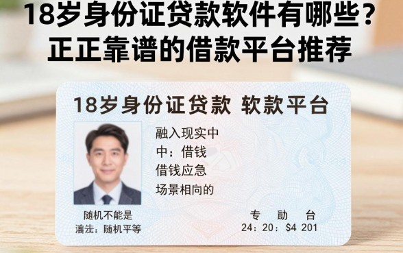 18岁身份证贷款软件有哪些？正规靠谱的借款平台推荐