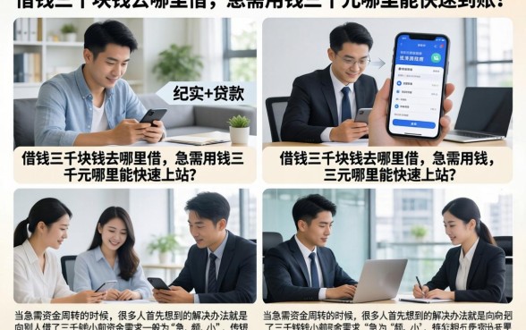 借钱三千块钱去哪里借，急需用钱三千元哪里能快速到账？