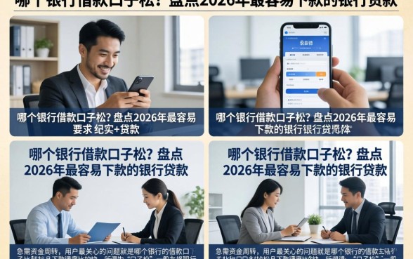 哪个银行借款口子松?盘点2026年最容易下款的银行贷款