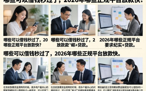 哪些可以借钱秒过了，2026年哪些正规平台放款快？