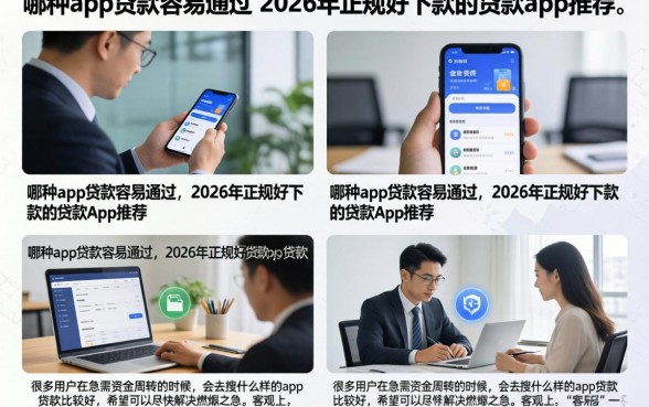 哪种app贷款容易通过，2026年正规好下款的贷款app推荐