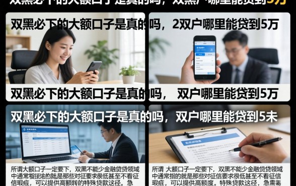 双黑必下的大额口子是真的吗，双黑户哪里能贷到5万