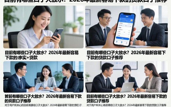 目前有哪些口子大放水？2026年最新容易下款的贷款口子推荐