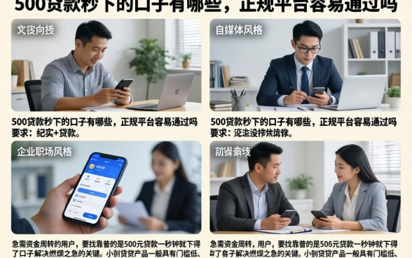 500贷款秒下的口子有哪些,正规平台容易通过吗