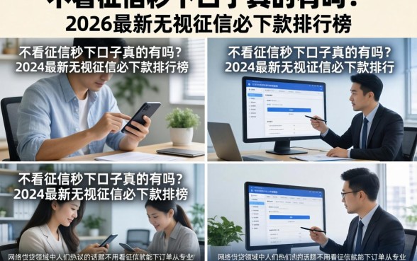 不看征信秒下口子真的有吗?2026最新无视征信必下款排行榜
