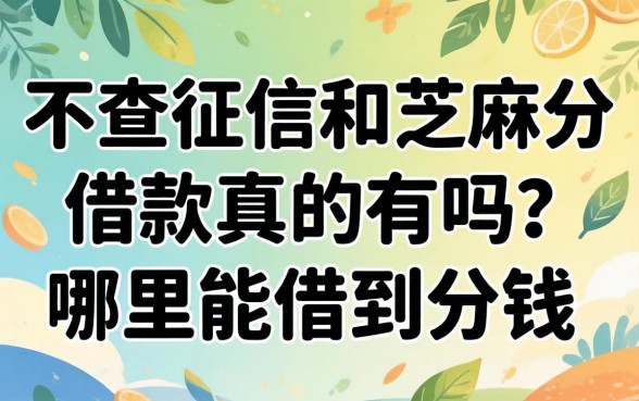 不查征信和芝麻分的借款真的有吗？哪里能借到钱？