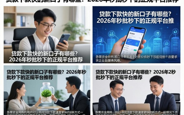 贷款下款快的新口子有哪些?2026年秒批秒下的正规平台推荐