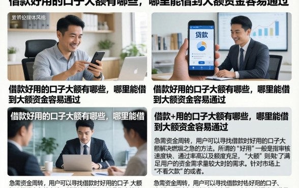 借款好用的口子大额有哪些,哪里能借到大额资金容易通过