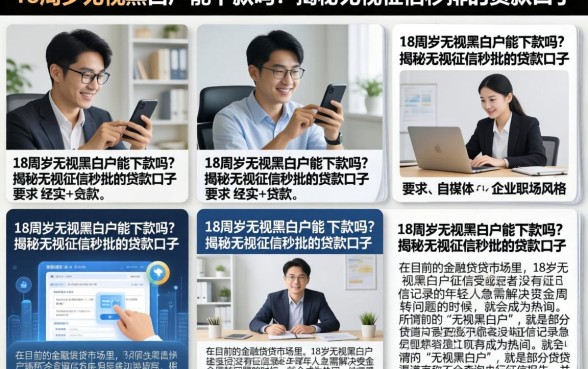 18周岁无视黑白户能下款吗？揭秘无视征信秒批的贷款口子
