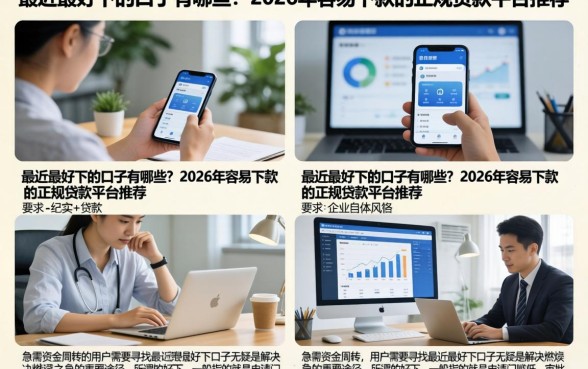 最近最好下的口子有哪些？2026年容易下款的正规贷款平台推荐