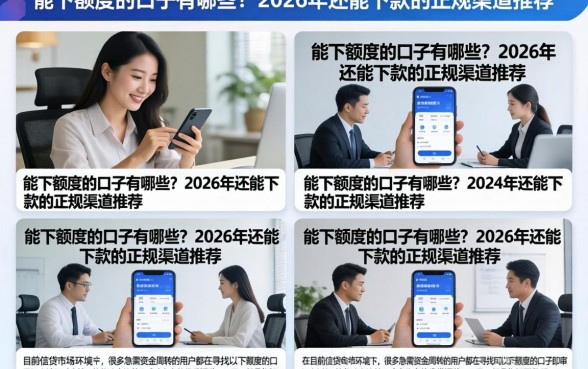 能下额度的口子有哪些？2026年还能下款的正规渠道推荐
