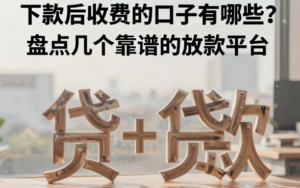 下款后收费的口子有哪些？盘点几个靠谱的放款平台