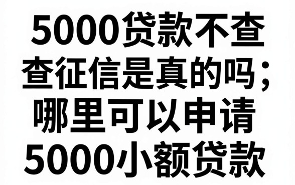 5000贷款不查征信是真的吗，哪里可以申请5000小额贷款