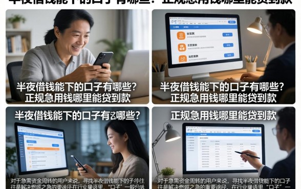 半夜借钱能下的口子有哪些?正规急用钱哪里能贷到款