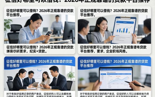 征信好哪里可以借钱？2026年正规靠谱的贷款平台推荐