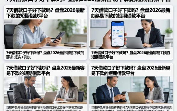 7天借款口子好下款吗?盘点2026最新容易下款的短期借款平台