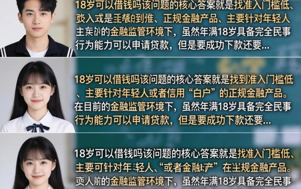 什么借钱18岁就可以，18岁哪里可以借到钱容易通过