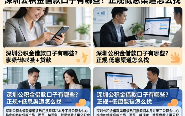 深圳公积金借款口子有哪些?正规低息渠道怎么找