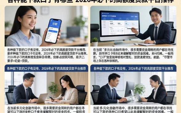 各种能下款的口子有哪些,2026年必下的高额度贷款平台推荐