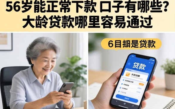 56岁能正常下款的口子有哪些？大龄贷款哪里容易通过
