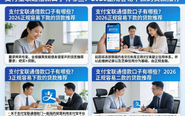 支付宝联通借款口子有哪些？2026正规容易下款的贷款推荐