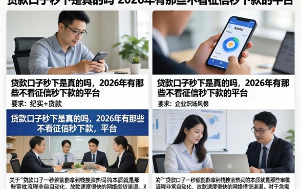 贷款口子秒下是真的吗,2026年有哪些不看征信秒下款的平台
