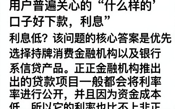 什么口子好下款利息低?2024年正规低息容易下款的贷款平台推荐