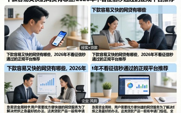 下款容易又快的网贷有哪些，2026年不看征信秒通过的正规平台推荐